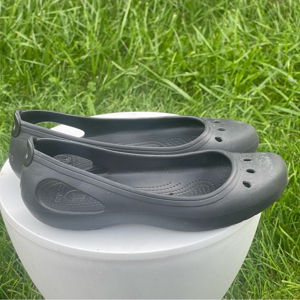 Crocs Shoes Womens 10 Iconic Kadee Pastel Black Slip On Casual Ballet Sandals